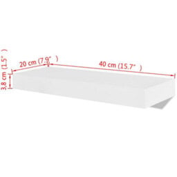 Berkfield 2 White Mdf Floating Wall Display Shelves Book/dvd Storage - thumbnail 5