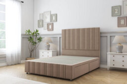"Sloomy Langston Mink Plush Divan Bed 2 Drawers Left Side-26"" Strutted Headboard 12"" Footboard 3' Single" - thumbnail 1