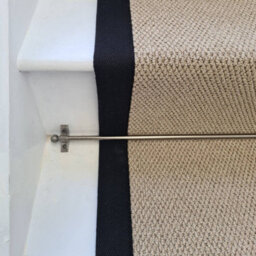 RainbowHome Angel Dark Beige Stair Runner With 100% Cotton Black Border 55 650 - thumbnail 3