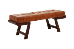 Buttercup Farm Inca Bench With Angular Base - Wood/synthetic/textile - L134 X W46 X H50 Cm - Brown - thumbnail 4