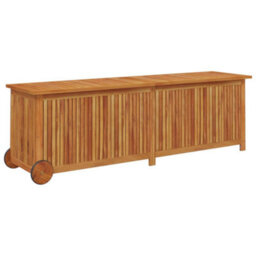 Berkfield Garden Storage Box With Wheels 150X50X58 Cm Solid Wood Acacia - thumbnail 2