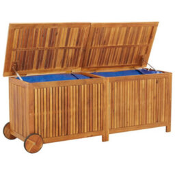 Berkfield Garden Storage Box With Wheels 150X50X58 Cm Solid Wood Acacia - thumbnail 3