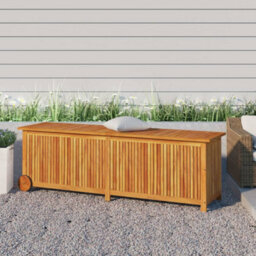 Berkfield Garden Storage Box With Wheels 150X50X58 Cm Solid Wood Acacia - thumbnail 1