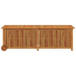 Berkfield Garden Storage Box With Wheels 150X50X58 Cm Solid Wood Acacia - thumbnail 4