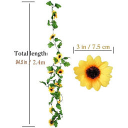 6 Pack Artificial Sunflower Garlands, Decorative Artificial Flowers, Fake Flower Garland, Artificial Wedding Flowers - thumbnail 2