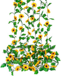 6 Pack Artificial Sunflower Garlands, Decorative Artificial Flowers, Fake Flower Garland, Artificial Wedding Flowers - thumbnail 1