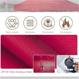 Garden Bbq Gazebo Top Cover Roof Replacement Fabric Tent Canopy 3X3M Red - thumbnail 5