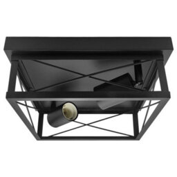 Long Life Lamps Company Industrial Black Ceiling Light Square 2 Light Box Lantern Flush Mounted K438 - thumbnail 3