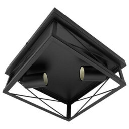 Long Life Lamps Company Industrial Black Ceiling Light Square 2 Light Box Lantern Flush Mounted K438 - thumbnail 5