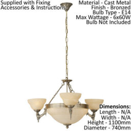 Stylish Pendant Ceiling Light With Bronzed Finish And Champagne Alabaster Shade - thumbnail 2