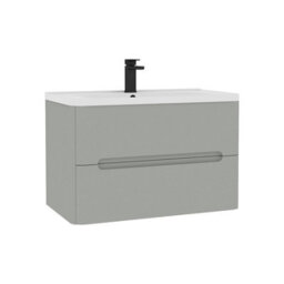 Royal Bathrooms Venice 800mm Dove Grey Wall Hung Bathroom Vanity Unit 2 Drawer With Ceramic Basin - 1 Tap Hole Basin - thumbnail 8