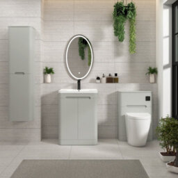 Royal Bathrooms Venice 800mm Dove Grey Wall Hung Bathroom Vanity Unit 2 Drawer With Ceramic Basin - 1 Tap Hole Basin - thumbnail 3
