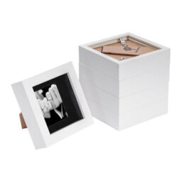 "Nicola Spring 4 X 4"" Photo Frames - White/black Mount - 3D Picture Frame Box Portrait Display Case (12.5 X 12.5Cm) Set Of 5" - thumbnail 1