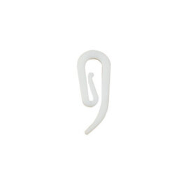Nisis Plastic White Curtain Hook, (L)27mm, Pack Of 100 - thumbnail 1