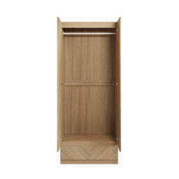 Gfw Catania 2 Door 1 Drawer Wardrobe Euro Oak - thumbnail 5