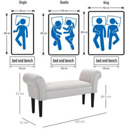 Wyld Haus Rosomi Cream Upholstered Mid-Century Bench With Armrests And Wooden Legs, Hidden Storage, 102 X 36 X 51 Cm - thumbnail 6