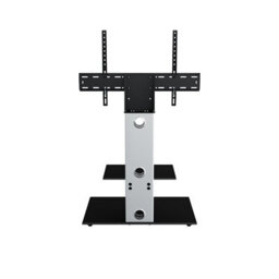 "Avf Lesina 70Cm Pedestal Tv Stand, For Tvs 32-65"" - Silver And Black Glass" - thumbnail 5
