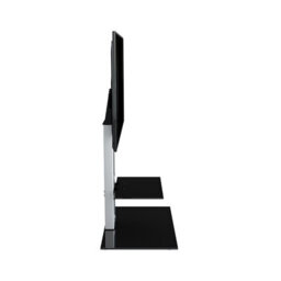 "Avf Lesina 70Cm Pedestal Tv Stand, For Tvs 32-65"" - Silver And Black Glass" - thumbnail 7