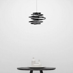 Set Of 2 Modern Black Metal Swirl Easy Fit Ceiling Light Shade Pendants - thumbnail 4