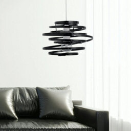 Set Of 2 Modern Black Metal Swirl Easy Fit Ceiling Light Shade Pendants - thumbnail 1