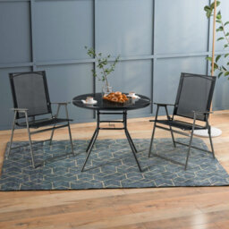 Costway Outdoor Dining Table Patio Round Tempered Glass Table With 35mm Umbrella Hole - thumbnail 9