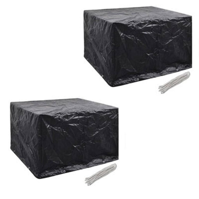Walplus Outdoor Garden Furniture Covers 2Pcs 4 Person Poly Rattan 113X113Cm - image 1