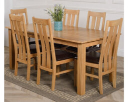 That's Furniture Oslo 180 X 90 Cm Large Oak Dining Table And 6 Chairs Dining Set With Princeton Chairs - thumbnail 1