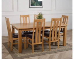That's Furniture Oslo 180 X 90 Cm Large Oak Dining Table And 6 Chairs Dining Set With Princeton Chairs - thumbnail 3