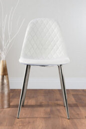 Furniturebox Uk Enna Black Glass Extending Dining Table And 6 White Corona Silver Leg Chairs - thumbnail 9