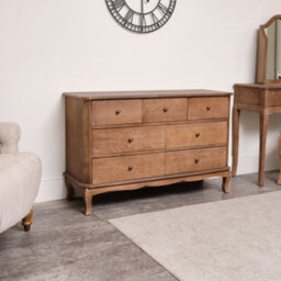 Melody Maison 7 Drawer Dark Wood Chest Of Drawers & Pair Of 3 Drawer Bedside Tables - Ashwell Range - thumbnail 7