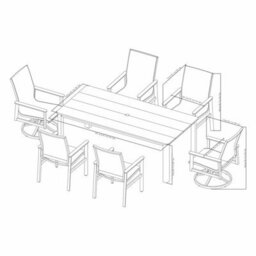 Xample Sunvilla Sara 7 Piece Garden Dining Set Aluminium Sling Chairs Swivel Rockers Table Cover Outdoor Patio Furniture - thumbnail 2