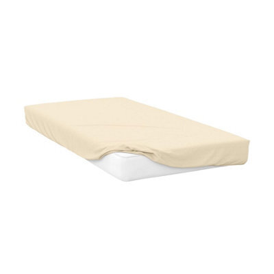Belledorm Jersey Cotton Deep Fitted Sheet Ivory (Kingsize) - image 1