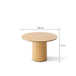 Arte  Rotto 9 Dining Table 120Cm Oak Vincenza - Curved Design For Modern Gatherings - thumbnail 3