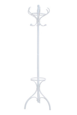 Orsina Durable 184Cm White Finish Floor Standing Coat Stand, Integrtated Umbrella Holder Coat Stand For Bedroom - image 1
