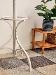 Orsina Durable 184Cm White Finish Floor Standing Coat Stand, Integrtated Umbrella Holder Coat Stand For Bedroom - thumbnail 7