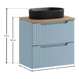 Heze Furniture Noca Bathroom Cabinet 60Cm With Worktop And Countertop Basin - Baby Blue - thumbnail 5