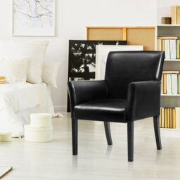 Costway Pu Leather Upholstered Guest Chair Home Office Meeting Chair Reception Room Chair - thumbnail 5