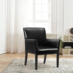 Costway Pu Leather Upholstered Guest Chair Home Office Meeting Chair Reception Room Chair - thumbnail 4