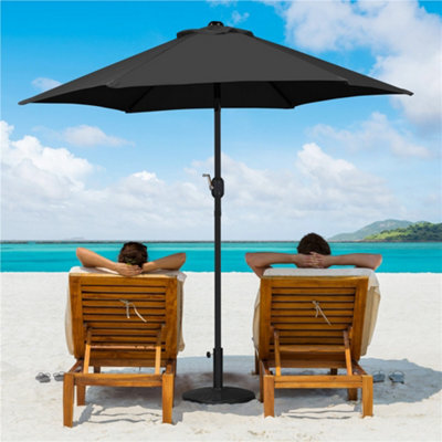 Yaheetech Black 2.3M Tiltable Patio Parasol Market Umbrella With Crank - image 1