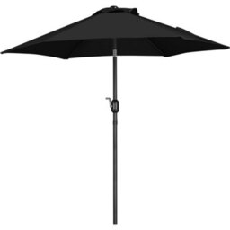 Yaheetech Black 2.3M Tiltable Patio Parasol Market Umbrella With Crank - thumbnail 2