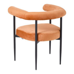 Living And Home Set Of 2 Orange Modern Dining Chairs With Black Metal Legs, 62Cm W X 54Cm D X 72Cm H - thumbnail 5