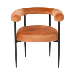 Living And Home Set Of 2 Orange Modern Dining Chairs With Black Metal Legs, 62Cm W X 54Cm D X 72Cm H - thumbnail 4