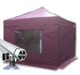 Crocodile Trading 3M X 3M Extreme 40 Commercial Instant Shelter Pop Up Gazebos Frame, Canopy & Sides - Burgundy