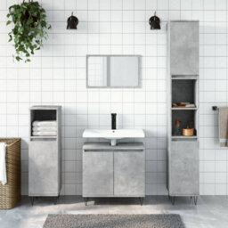 Berkfield Bathroom Cabinet Concrete Grey 58X33X60 Cm Engineered Wood - thumbnail 1