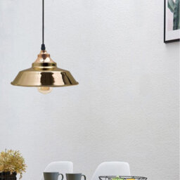 Pendant Light 22Cm French Gold E27 Metal Ceiling Light For Home Office Cafe And Restaurant - thumbnail 4