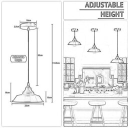 Pendant Light 22Cm French Gold E27 Metal Ceiling Light For Home Office Cafe And Restaurant - thumbnail 2