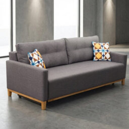 Ariel Upholstered Sofa Bed With Storage Foam Wavy Springs Wooden Frame Loose Cushions 213X101X91 Cm Grey - thumbnail 1