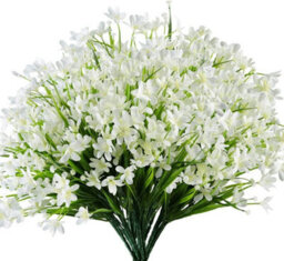 6 Packs Artificial Orchid Flowers, Plastic Plants For Wedding Bridle Bouquet Outdoor Home Garden Kitchen Office Table Vase White - thumbnail 1