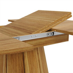 Abrihome Extending Round To Oval Wooden Dining Table, Adapts From Round To Oval For 6 People, 118-158Cm, Wood - thumbnail 8