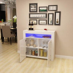 White High Gloss Side Board With Led Lights Large Size - thumbnail 3